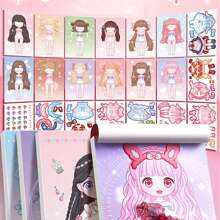 1pc Full Body Dress-Up Sticker Book For Girls, Various Princess Character Design, Makeup-Styling Diy Handmade Party Fun Activity,School Supplies,Back To School