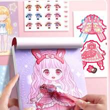 1pc Full Body Dress-Up Sticker Book For Girls, Various Princess Character Design, Makeup-Styling Diy Handmade Party Fun Activity,School Supplies,Back To School