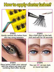 120 cái 8-16mm Hỗn hợp Chiều dài Cá nhân Cụm Lông mi Phân đoạn Gai Lông mi giả cá nhân Cá nhân Mở rộng lông mi - màu đen - Xem 10