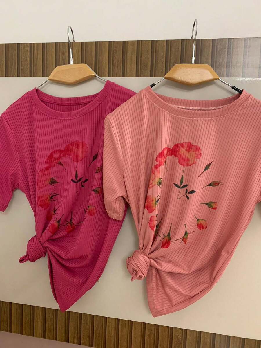 Women T-Shirts - Màu Hồng Tươi - Xem 1