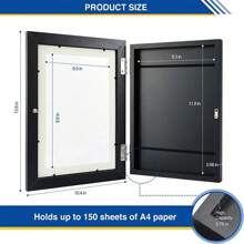 1 Piece Art Frame Photo Frame Set, A4 Size Wooden Frame, Illustration Organizer, Home And Office Art Exhibition, Oil Painting Storage Box, Picture Frame Photo Frame, Foldable Picture Frame Can Store Picture Frame, Photo, Dry Flower Decoration Picture Frame, Gift, Wall Decoration Party Decoration - Black - View 6