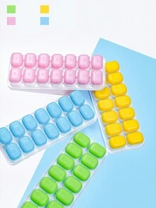 14插槽矽膠冰块托盤,彩色糖果款,適用於自製嬰兒食品、冰球、diy冷凍甜品等 - 粉色 - 查看 8