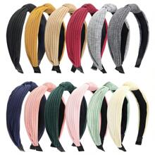 女用針織寬頭帶韓國純色十字結髮帶秋冬髮飾