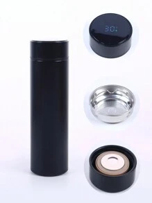 1入組智能水瓶子帶LED溫度顯示濾茶器瓶雙層牆絕緣水燒瓶不銹鋼水瓶 - 黑色 - 查看 4