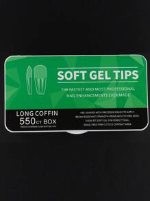 1 盒透明假指甲尖半套女式法式亞克力人造指甲尖美甲一盒 10 個尺寸適合指甲尖藝術沙龍和家庭 Diy - 無色 - 查看 5