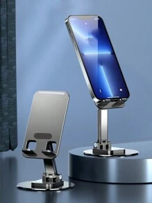 1 Miếng Có thể mang đi Kim loại Gấp lại & Có thể điều chỉnh & 360 ° có thể xoay Viên thuốc & Giá đỡ điện thoại Đứng - màu đen - Xem 3