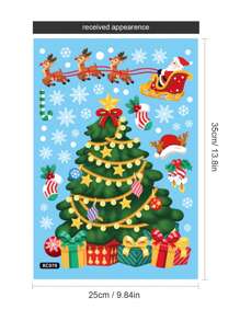 1 bộ/39 miếng dán tĩnh điện bao gồm cây, bông tuyết, ông già Noel để trang trí cửa sổ, không cần dụng cụ, nhãn dán, đề can dán tường, đề can vinyl để trang trí nhà cửa, vật dụng trang trí mùa xuân làm mới ngôi nhà của bạn, nhãn dán trang trí Rama - Nhiều màu - Xem 4