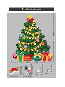 1 bộ/39 miếng dán tĩnh điện bao gồm cây, bông tuyết, ông già Noel để trang trí cửa sổ, không cần dụng cụ, nhãn dán, đề can dán tường, đề can vinyl để trang trí nhà cửa, vật dụng trang trí mùa xuân làm mới ngôi nhà của bạn, nhãn dán trang trí Rama - Nhiều màu - Xem 5