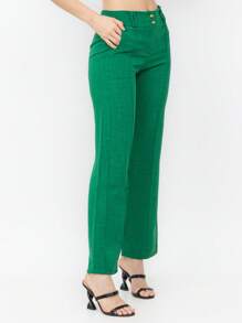 Women Pants - 綠色 - 查看 5