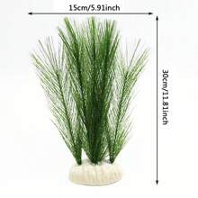 1入30公分仿真羽毛草水族箱裝飾,人造植物 - 綠色 - 查看 2