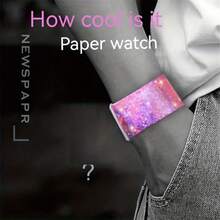 SENBOWE papel Reloj LED blanco Luz creativo regalo , innovador tecnología , 10 , impermeable , magnético absorción con botón , fácil tocar con botón exhibición tiempo - cielo estrellado rojo - Ver 3