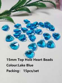 15入組15mm雜色玻璃心型/蝴蝶形吊墜/珠寶製作