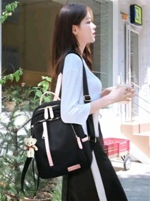Women Fashion Backpacks - 黑色 - 查看 2