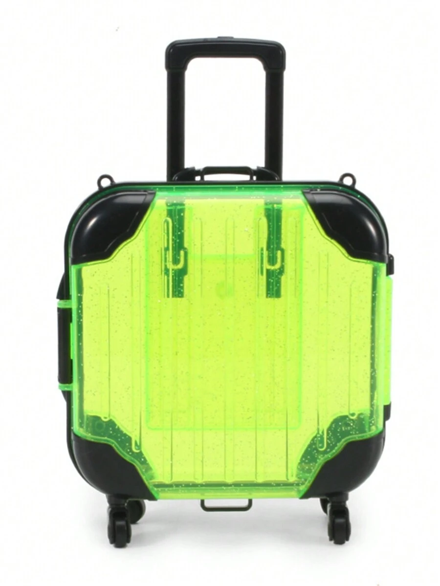 Transparent Green Suitcase Shaped Jewelry Organizer Box - Fully transparent green - View 1