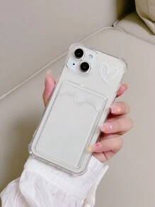1pc Transparent Phone Case With Corner Protection, Card Insertion And Colorful Painting, Compatible With Iphone And Compatible With Samsung Phone,International Version, Not The Domestic Version - Multicolor - View 3