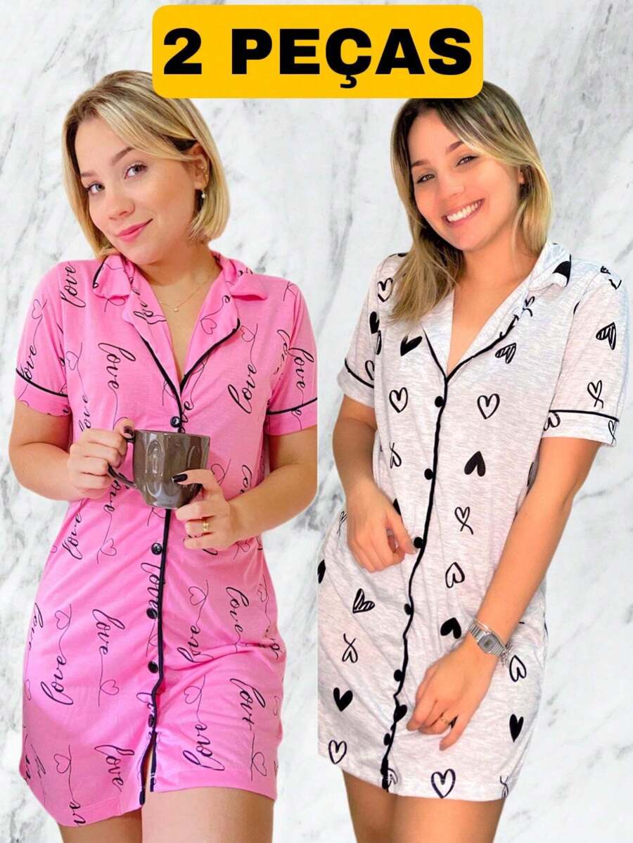 Women Nightgowns & Sleepshirts - Pink - View 1