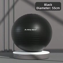 1個55/65/75cm健身瑜珈球,加厚孕期、運動、健身、平衡球 - 黑色 - 查看 6