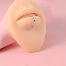 1入全新u型唇釘唇環,鈦鋼材質防過敏朋克穿孔首飾 - 銀色 - 查看 6