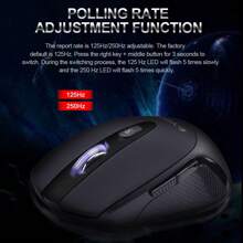 E-yooso E-1020 Usb 2.4g 無線遊戲靜音靜音滑鼠,2400 Dpi 光學遊戲鼠標,符合人體工學設計的筆記本電腦 - 黑色 - 查看 6