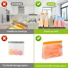 Set de 10/3/1 bolsas reutilizables de colores para almacenamiento de alimentos, bolsas herméticas de silicona para congelador, bolsas reutilizables para viaje/hogar, bolsas de un galón, bolsas para sándwiches, bolsas para snacks (colores aleatorios) - Útiles escolares, accesorios escolares, vuelta al cole, organizador para estudiantes universitarios