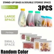 Set de 10/3/1 bolsas reutilizables de colores para almacenamiento de alimentos, bolsas herméticas de silicona para congelador, bolsas reutilizables para viaje/hogar, bolsas de un galón, bolsas para sándwiches, bolsas para snacks (colores aleatorios) - Útiles escolares, accesorios escolares, vuelta al cole, organizador para estudiantes universitarios