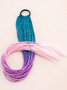 1條藍色漸變12股編織女孩髮帶/頭巾,有無盡的彩色小辮子diy髮飾 - 彩色 - 查看 6