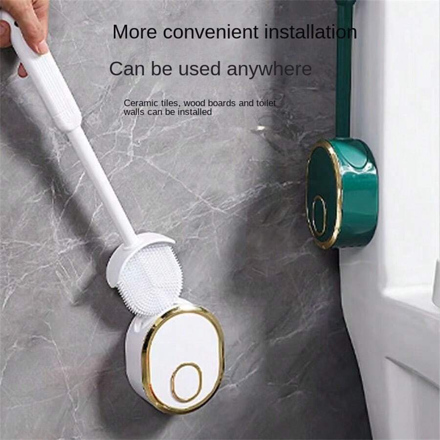 豪华款马桶清洁刷，无盲点，壁挂式设计，适用于浴室清洁