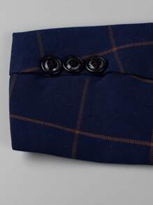 4入組兒童西裝夾克、背心、褲子和領結,男孩正式服裝裝扮,適用於表演、秋季 - 藏蓝色 - 查看 9