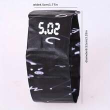 SENBOWE papel Reloj LED blanco Luz creativo regalo , innovador tecnología , 10 , impermeable , magnético absorción con botón , fácil tocar con botón exhibición tiempo - cielo estrellado rojo - Ver 2