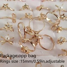 (Without Box)5Pcs Adjustable Alloy Children's Girl Rings Mix Finger Jewellery Ring Kid Girls Gift Random Send - Multicolor - View 8
