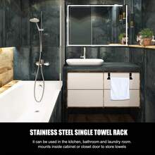 毛巾架，門毛巾架，無需鑽孔，實用的浴室和廚房毛巾桿，掛在櫃門上的毛巾架，毛巾掛架（23 公分）