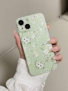 1pc Transparent TPU Anti-Drop Floral Painted Soft Phone Case Compatible With IPhone,International Version, Not The Domestic Version - Multicolor - View 2
