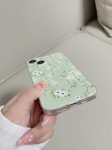 1pc Transparent TPU Anti-Drop Floral Painted Soft Phone Case Compatible With IPhone,International Version, Not The Domestic Version - Multicolor - View 4