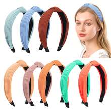 女用針織寬頭帶韓國純色十字結髮帶秋冬髮飾