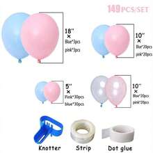 60/149 件粉色蓝色气球花环乳胶气球拱门套装适合派对、生日、婚礼、订婚纪念日、圣诞节假期、野餐或任何朋友和家人聚会服装、圣诞节
