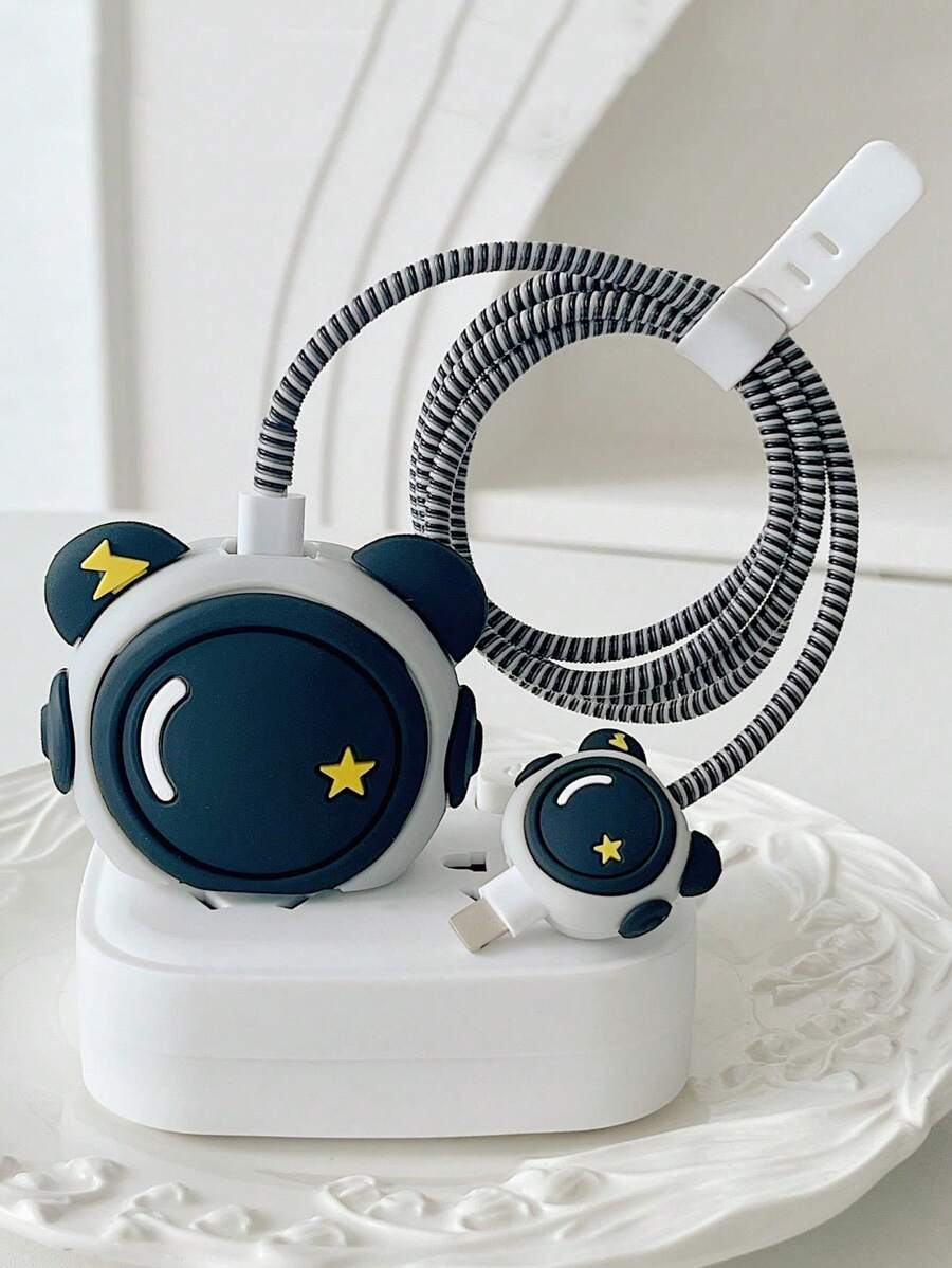4 chiếc Vỏ bảo vệ bộ sạc 20w phong cách phi hành gia vũ trụ, Vỏ bảo vệ bộ sạc