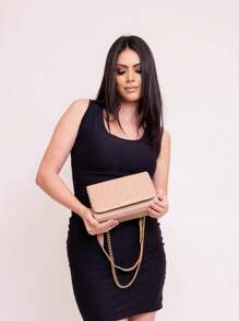 Bolsa Feminina Pequena Transversal Balada Festa Corrente Bordado Com Tampa