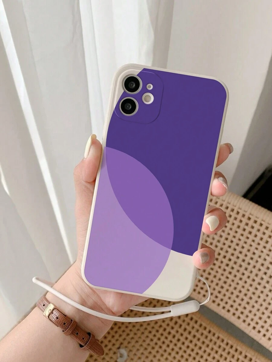 Hình học Tím Vỏ silicone Có Dây đeo cổ tay Đối với Apple iPhone , Chống sốc Che phủ - Màu tím - Xem 1