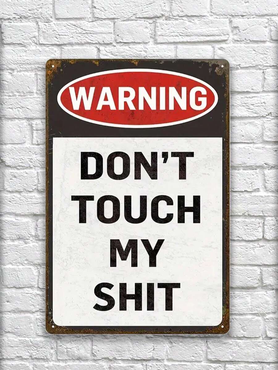 1 件復古金屬請勿觸摸我的警告標誌 8x12 英寸復古錫狗網站信息標誌 - 彩色 - 查看 1