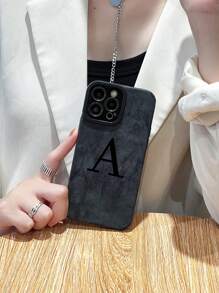 1 Ốp lưng điện thoại bằng da TPU họa tiết chữ in hoa màu xám đậm tương thích với iPhone11 12 13 14ProMax 15 15pro 15plus 15promax tương thích với 16 16Pro 16Plus 16Promax tương thích với Samsung A12 A13 A14 A21S A24 A32 A34 A50 A52 A54 A71 A73 - Nhiều màu - Xem 5
