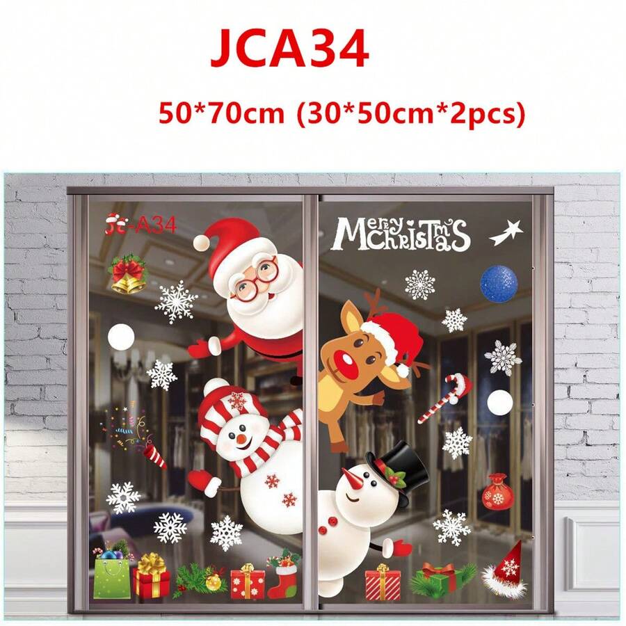 1 bộ Ông già Noen Giáng sinh Giấy dán cửa sổ , Giáng sinh vui vẻ Nhà  Đồ trang trí , Năm mới 2023 Hình dán , Giáng Sinh
 Trang trí - JC-A34 - Xem 1