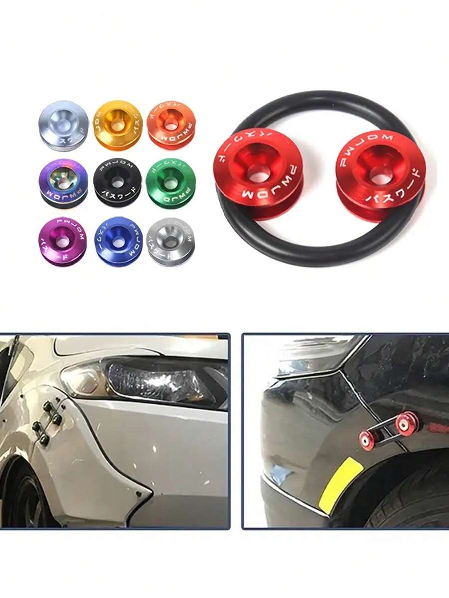 4入組jmd汽車前後擋泥板罩固定扣緊扣杠固定件 - 紅色 - 查看 1