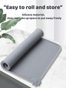 貓食墊,狗食物和水食墊,狗碗墊,寵物食物墊,地板防水狗食墊,貓食墊,狗用水碗墊,地面防水寵物墊,貓餵食墊,寵物碗墊,矽膠狗食墊,橡膠狗碗墊 - 灰色 - 查看 6