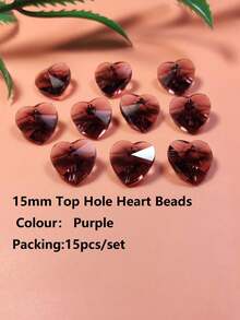 15入組15mm雜色玻璃心型/蝴蝶形吊墜/珠寶製作