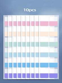 Book Annotation Supplies, 10sheets Sticky Notes Set With Ruler For Index Tabs Page Markers 60 Colors Indexing Posted Classified Memo Writing Post Bookmarks Transparent Color Fluorescent Index Stick A Label Back To School - Multicolor - View 7