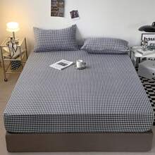1pc Polyester Fitted Sheet Mattress Protector Cover Sheet - Multicolor - View 2