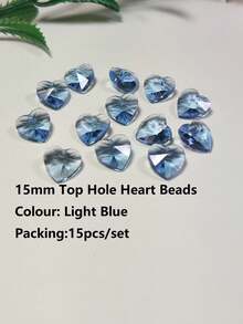 15入組15mm雜色玻璃心型/蝴蝶形吊墜/珠寶製作