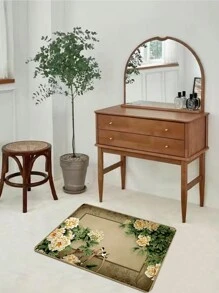 1pc Flower & Bird Letters Pattern Thickened Bathroom Bedroom Floor Mat, Door Mat, Carpet With Anti-Slip Function Decorations Home Bathroom Decor Bath Rug Outdoor Rug Door Mat Fall Decor Bathroom Accessories Back To School Entryway Decor - Multicolor - View 4