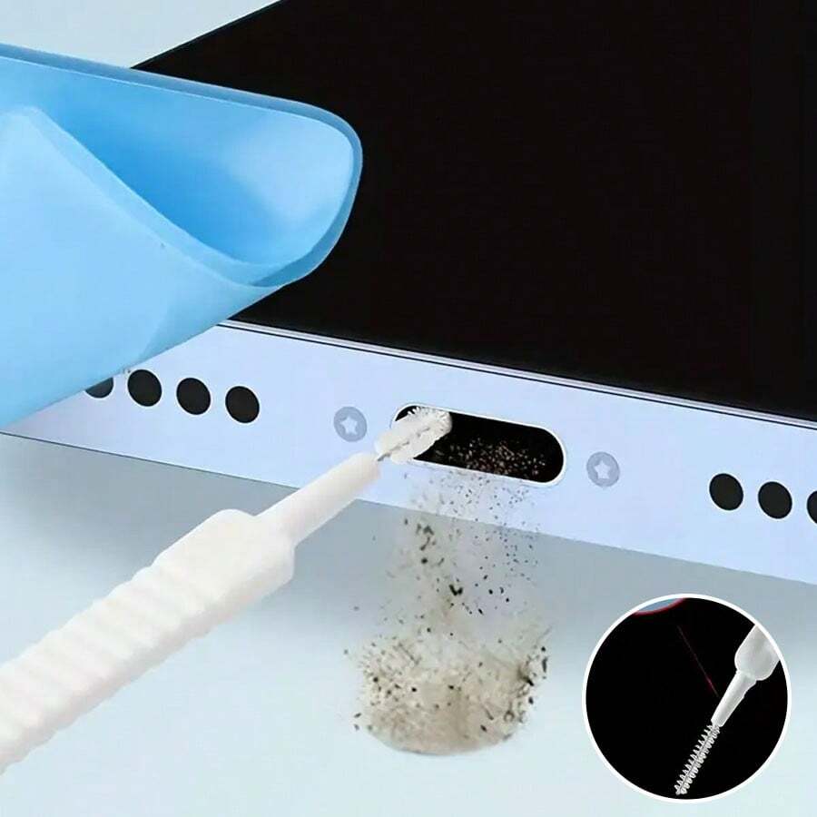 手機口清潔刷,適用於充電口、揚聲器、聲音刷、多功能工具、縫隙除塵刷 - 白色 - 查看 1