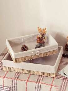 Caja de almacenamiento de escritorio para maquillaje, llaves, bandejas de snacks, organizador de almacenamiento de ratán para sala de estar, canasta tejida estilo bohemio, maceta de cuerda natural, decoración de jardín de ratán natural con marco metálico, canastas boho para aire libre con estilo costero, canasta geométrica, para volver a la escuela